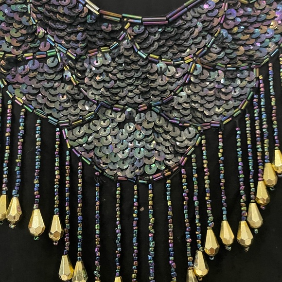 Vintage 1980’s Embellished Black Sleeveless Top - Picture 2 of 3